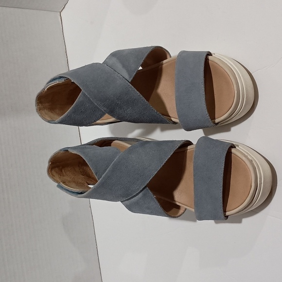 Dr Scholl's Scout High Suede Velcro Closure Wedge Heel Sandals Size 7 - Picture 11 of 11